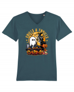 Halloween  Fantoma ce plimba catelul -  Chills & Thrills Tricou mânecă scurtă guler V Bărbat Presenter