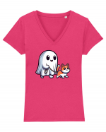 Halloween Fantoma Plimba Pisica Tricou mânecă scurtă guler V Damă Evoker