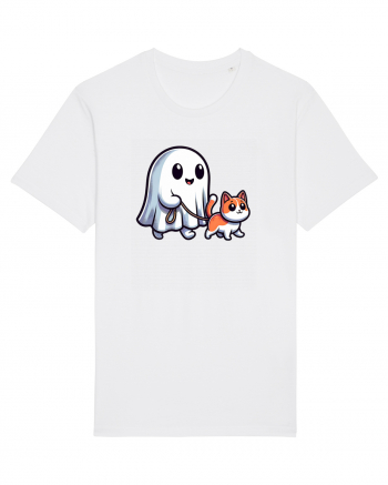 Halloween Fantoma Plimba Pisica Tricou mânecă scurtă Unisex Rocker