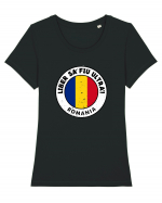 Romania - Liber sa fiu ultra'! Tricou mânecă scurtă guler larg fitted Damă Expresser