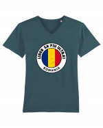 Romania - Liber sa fiu ultra'! Tricou mânecă scurtă guler V Bărbat Presenter