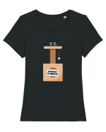 Cand pisica nu-i acasa Tricou mânecă scurtă guler larg fitted Damă Expresser