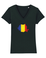 Romania Tricou mânecă scurtă guler V Damă Evoker