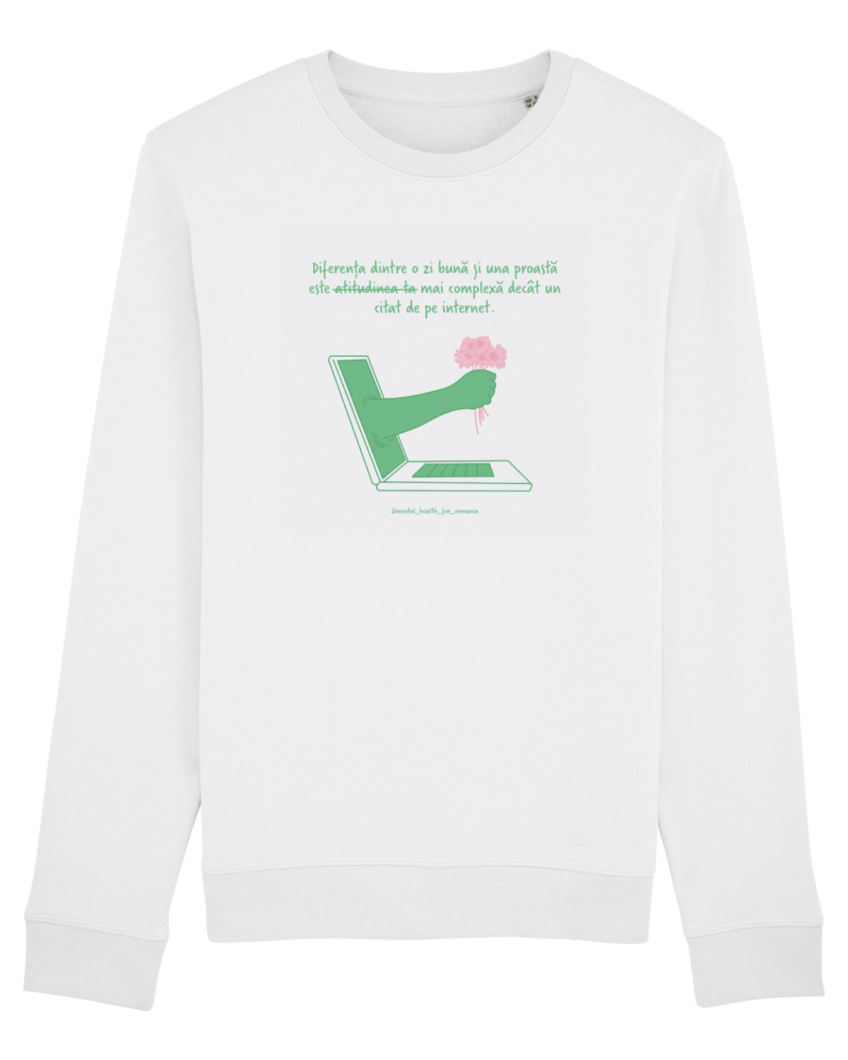 Bluză mânecă lungă Unisex Rise White