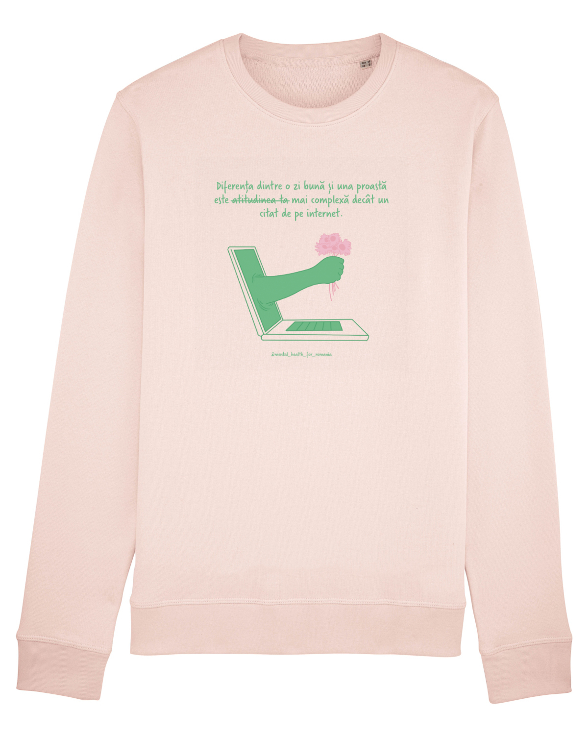 Bluză mânecă lungă Unisex Rise Candy Pink