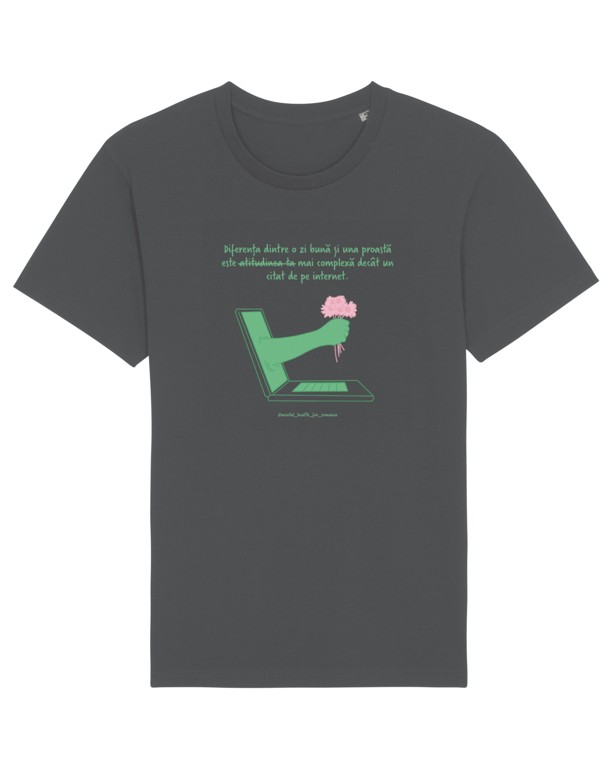 Tricou mânecă scurtă Unisex Rocker Anthracite