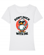 Don't Duck With Me Tricou mânecă scurtă guler larg fitted Damă Expresser
