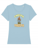 CHESTII TRESTII Tricou mânecă scurtă guler larg fitted Damă Expresser