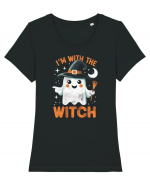 I'm with the witch Tricou mânecă scurtă guler larg fitted Damă Expresser
