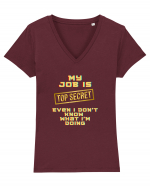 My job? TOP secret Tricou mânecă scurtă guler V Damă Evoker