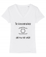 Te fotogragiez! Tricou mânecă scurtă guler V Damă Evoker