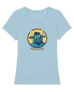 GHICESTE-MI ZODIA - TAUR / TAURUS Tricou mânecă scurtă guler larg fitted Damă Expresser