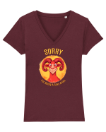 SORRY FOR BEING A SEXY ARIES Tricou mânecă scurtă guler V Damă Evoker