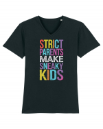 Strict Parents Make Sneaky Kids purple Tricou mânecă scurtă guler V Bărbat Presenter