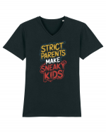 Strict Parents Make Sneaky Kids neo Tricou mânecă scurtă guler V Bărbat Presenter