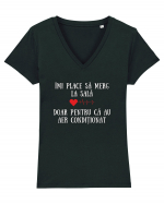 ÎMI PLACE SĂ MERG LA SALĂ Tricou mânecă scurtă guler V Damă Evoker