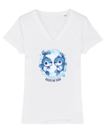 GUESS MY SIGN - PESTI /PISCES Tricou mânecă scurtă guler V Damă Evoker