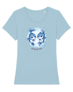 GUESS MY SIGN - PESTI /PISCES Tricou mânecă scurtă guler larg fitted Damă Expresser