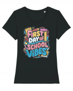 First Day of School Vibes Tricou mânecă scurtă guler larg fitted Damă Expresser