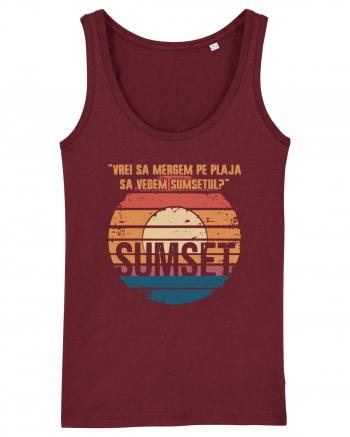 Vrei sa mergem pe plaja sa vedem sumsetul? - Summer Ocean Sumset Burgundy