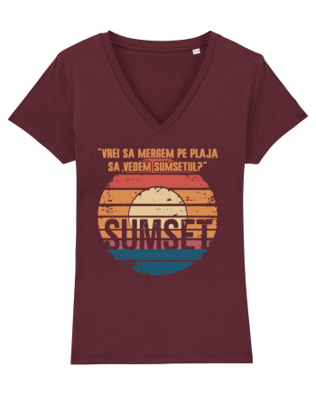 Vrei sa mergem pe plaja sa vedem sumsetul? - Summer Ocean Sumset Burgundy