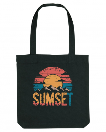 Summer Mountain Sumset Black