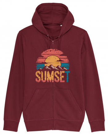 Summer Mountain Sumset Burgundy