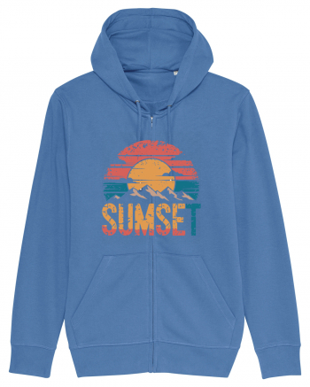 Summer Mountain Sumset Bright Blue