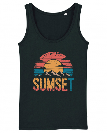 Summer Mountain Sumset Black