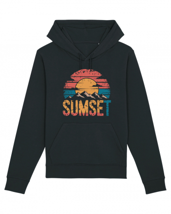 Summer Mountain Sumset Black