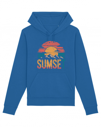 Summer Mountain Sumset Royal Blue