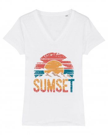 Summer Mountain Sumset White