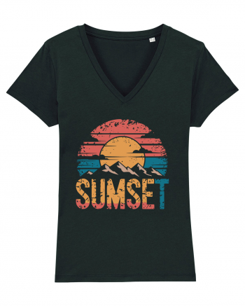 Summer Mountain Sumset Black