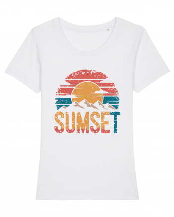 Summer Mountain Sumset White