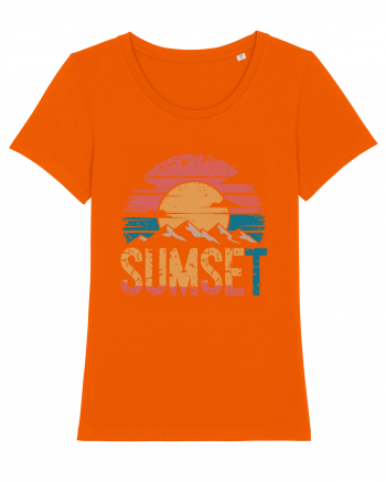 Summer Mountain Sumset Bright Orange