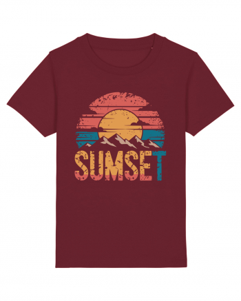 Summer Mountain Sumset Burgundy