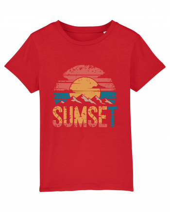 Summer Mountain Sumset Red