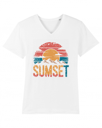 Summer Mountain Sumset White