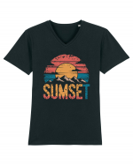 Summer Mountain Sumset Tricou mânecă scurtă guler V Bărbat Presenter