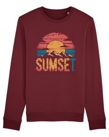 Summer Mountain Sumset Burgundy