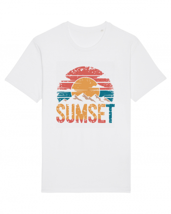 Summer Mountain Sumset White