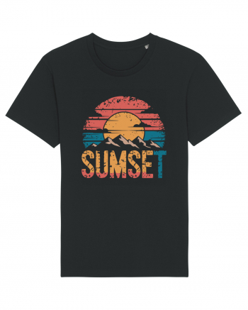 Summer Mountain Sumset Black