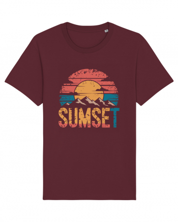 Summer Mountain Sumset Burgundy