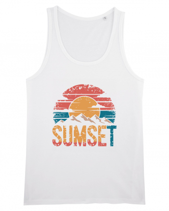 Summer Mountain Sumset White