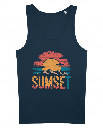 Summer Mountain Sumset Navy