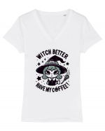 Witch better have my coffee! Tricou mânecă scurtă guler V Damă Evoker