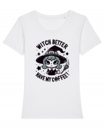 Witch better have my coffee! Tricou mânecă scurtă guler larg fitted Damă Expresser