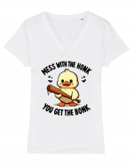 Mess With The Honk You Get The Bonk Tricou mânecă scurtă guler V Damă Evoker