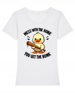 Mess With The Honk You Get The Bonk Tricou mânecă scurtă guler larg fitted Damă Expresser
