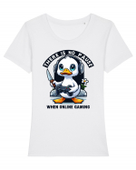 There Is No Pause When Online Gaming Tricou mânecă scurtă guler larg fitted Damă Expresser